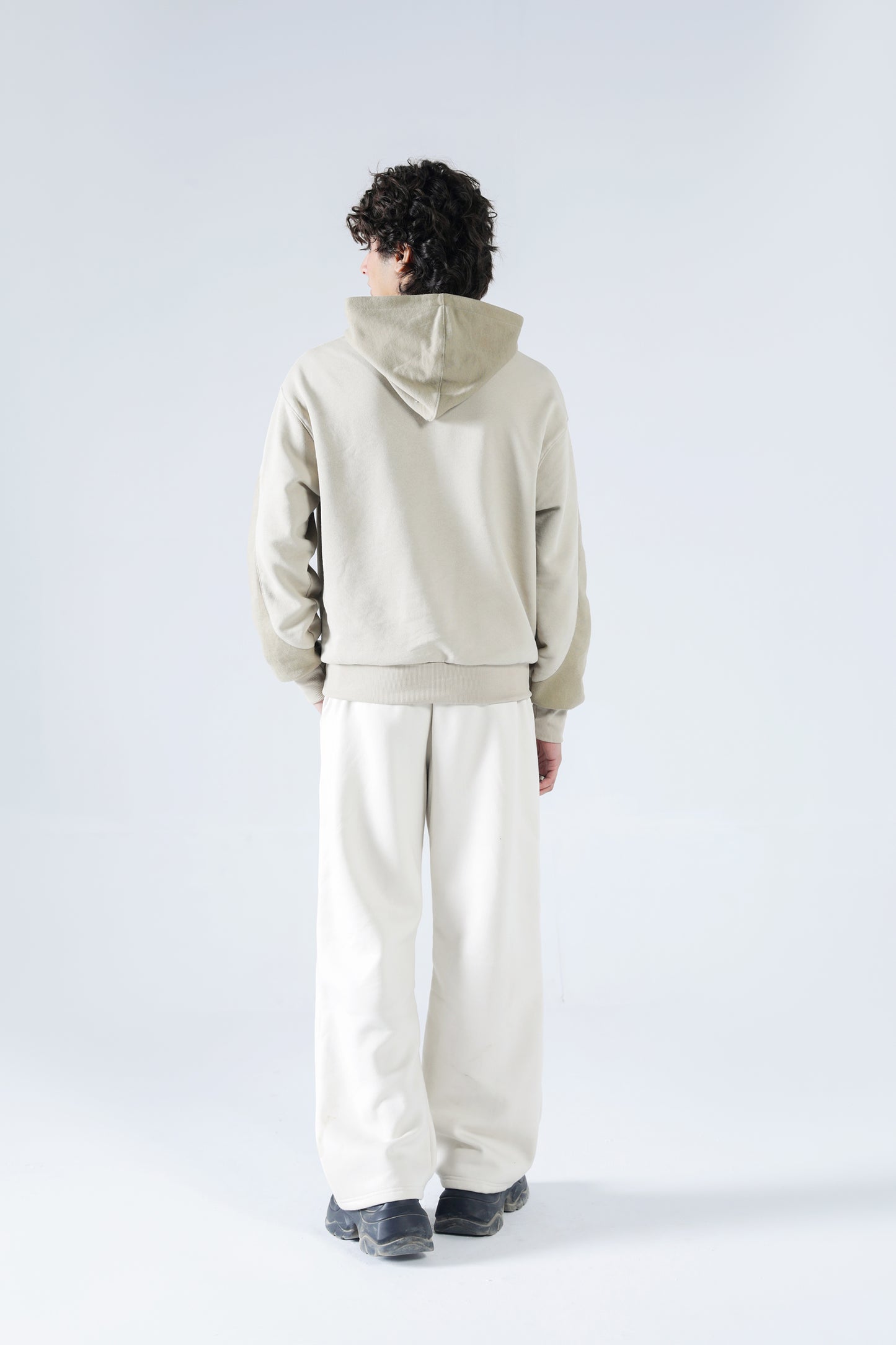 Rouhi Beige Dual-Tone Hoodie