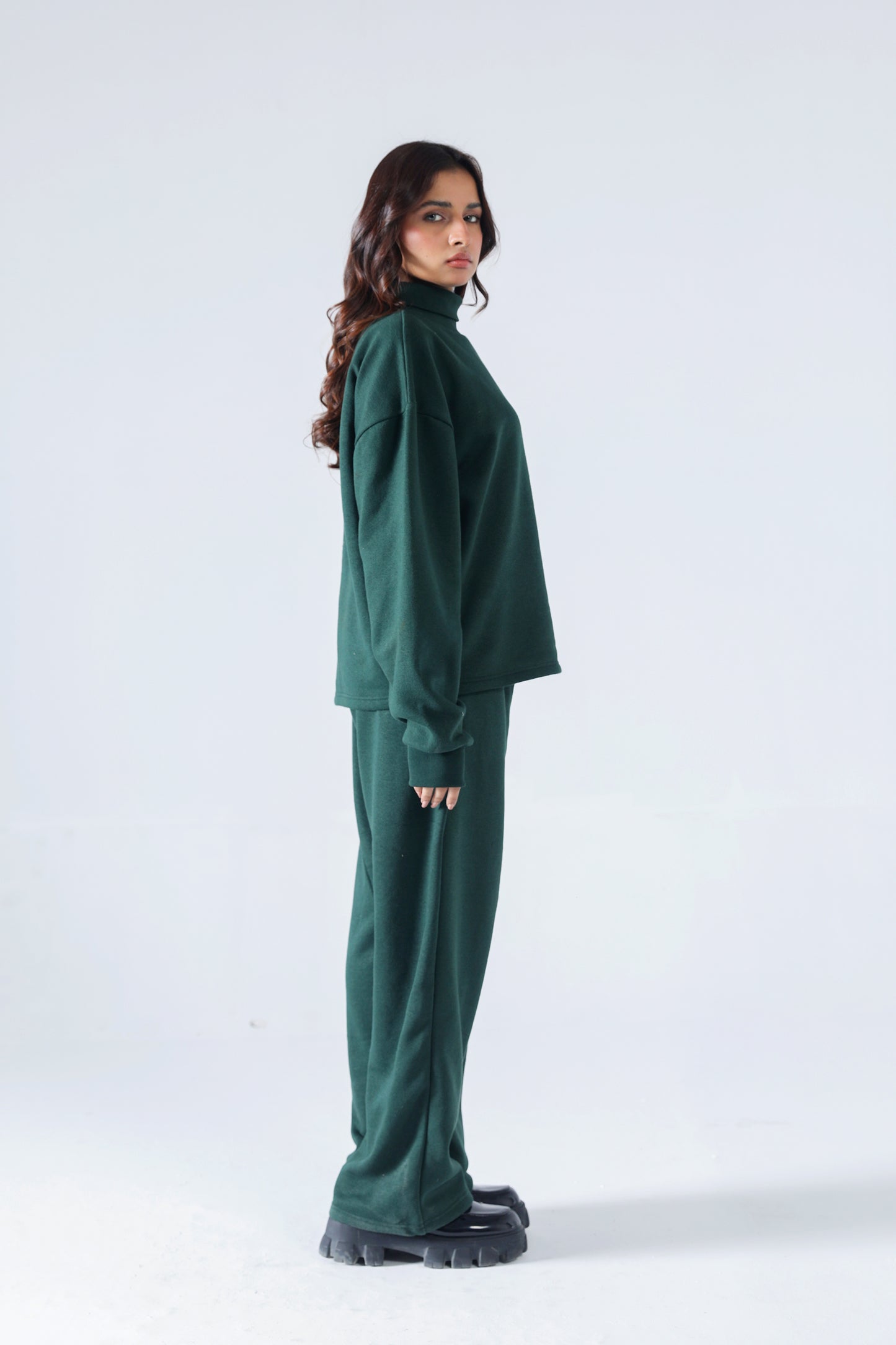 Rouhi Green Chic Turtleneck