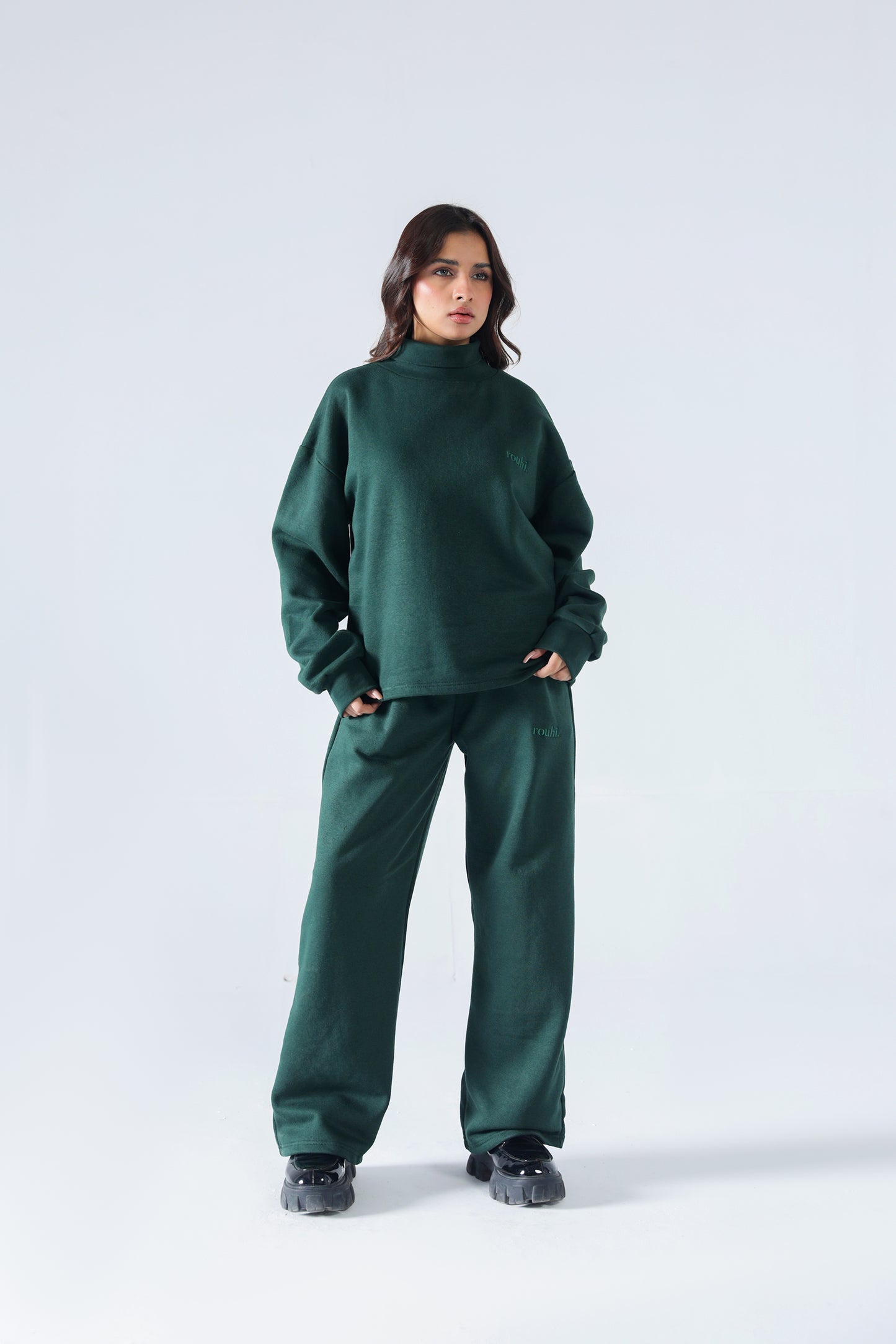 Rouhi Green Chic Turtleneck