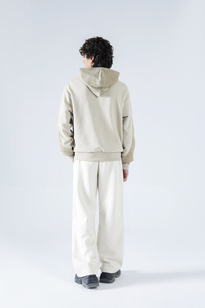 Rouhi Beige Dual-Tone Hoodie