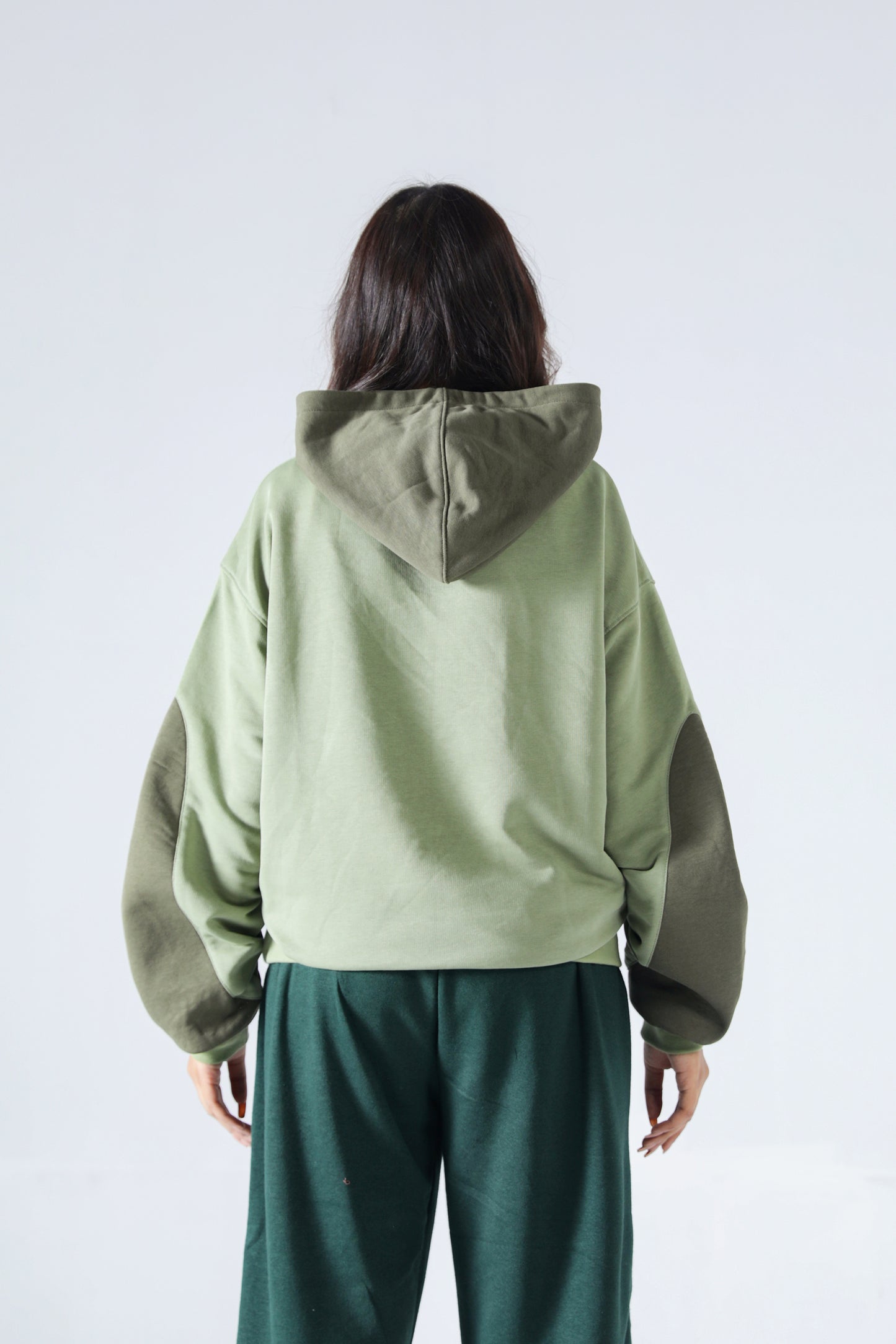 Rouhi Green Dual-tone Hoodie