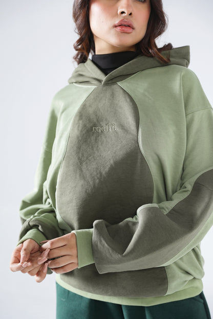 Rouhi Green Dual-tone Hoodie